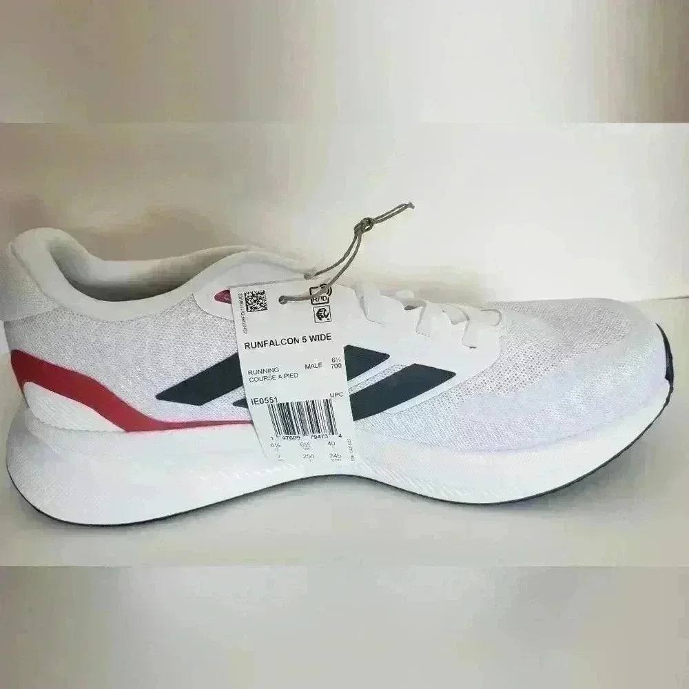 New in Box Adidas Run Falcon 5 size 7 wide white